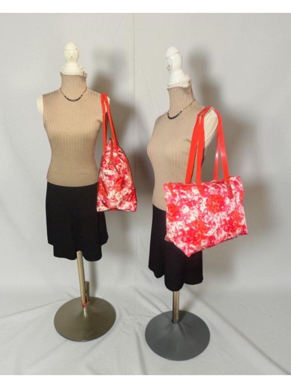 Coach Getaway Packable Weekender Tote F31441 Red Pink Floral Nylon Bag + Pouch - Picture 3 of 11